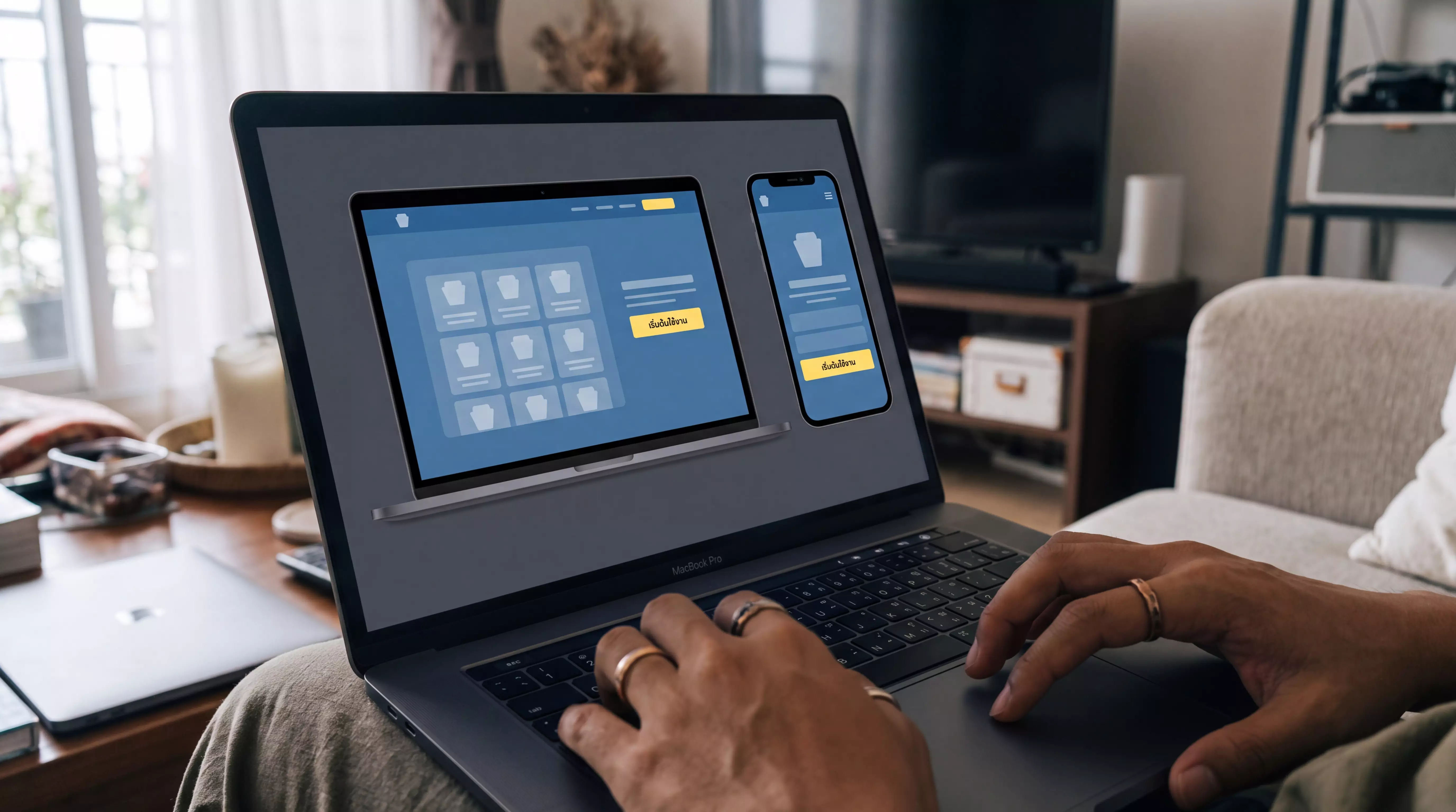 Laptop screen showing a site preview