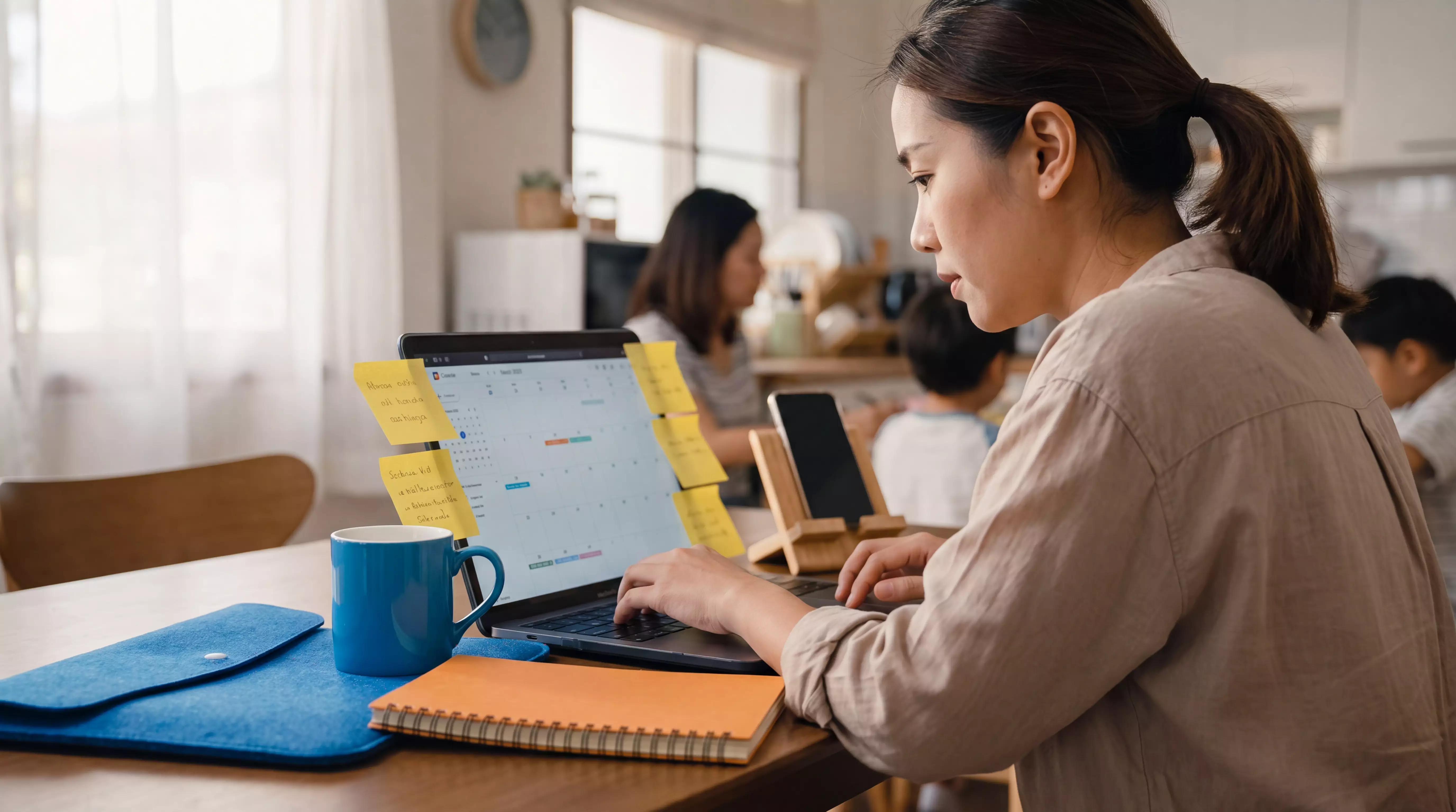 Office worker arranging a weekly plan